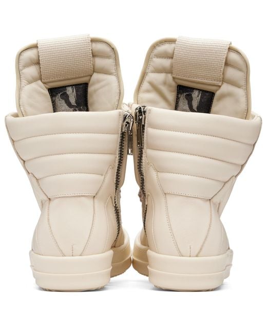 Rick Owens Natural Off- Tower Jumbolaced Geobasket Sneakers for men