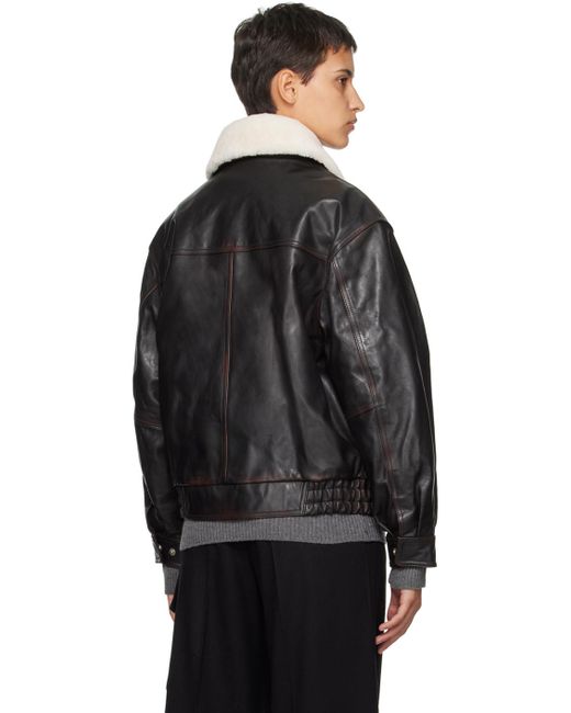 DUNST Black Zip Leather Jacket