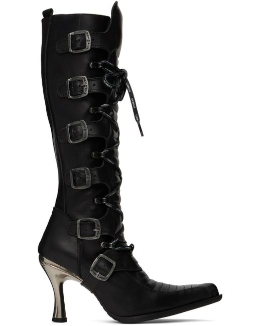Vetements Black New Rock Edition Moto Lace-Up Boots