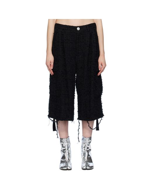 Doublet Black Raw Edge Cargo Shorts