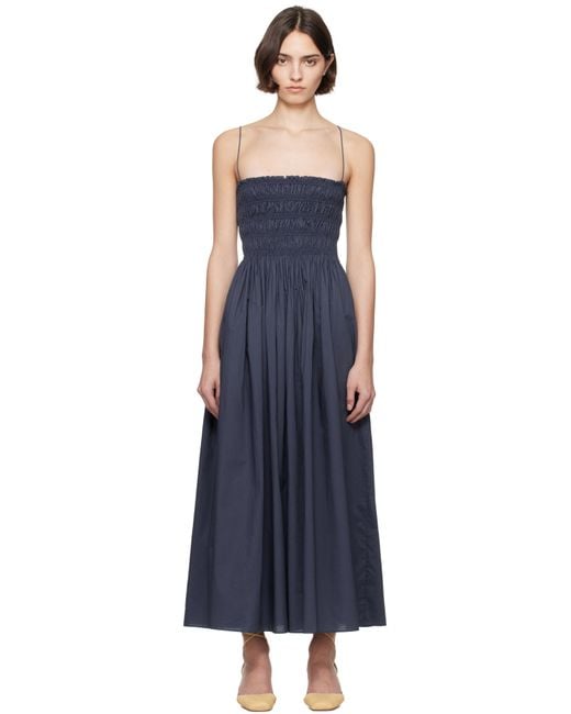 Matteau Black Shirred Bodice Maxi Dress