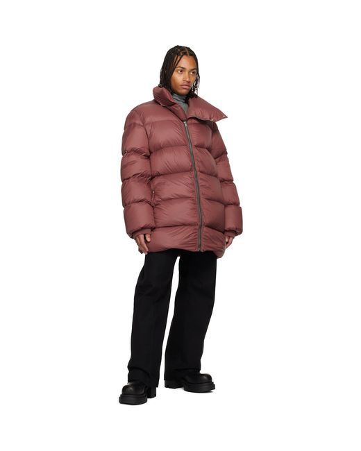 Rick Owens Red Concordians Turtle Down Coat for men