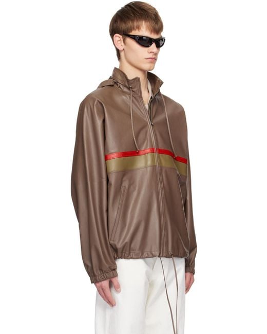 The Row Brown Jilly Leather Jacket for men
