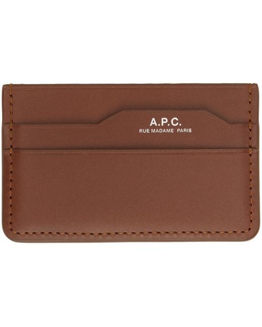 A.P.C. Black . Brown Dossier Card Holder for men