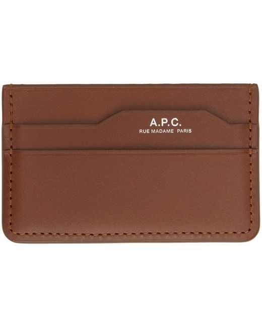 Porte-cartes dossier brun A.P.C. pour homme en coloris Black