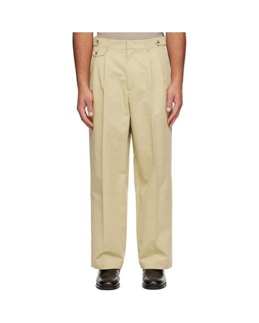 LE17SEPTEMBRE Natural Two Tuck Trousers for men