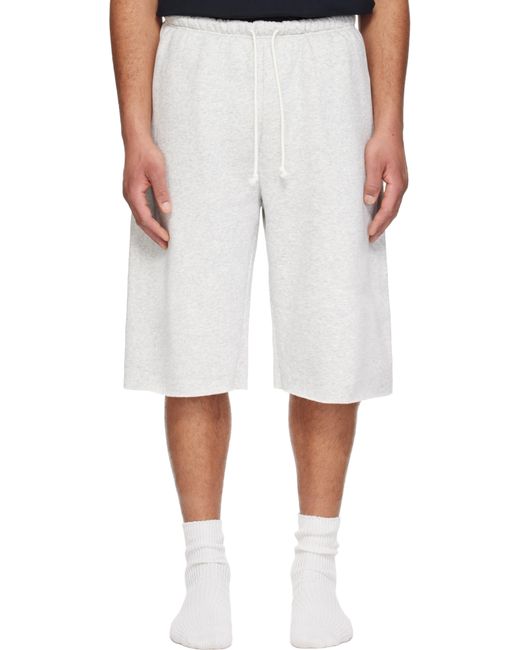 Skims White Fleece Lounge Relaxed Long Shorts for men