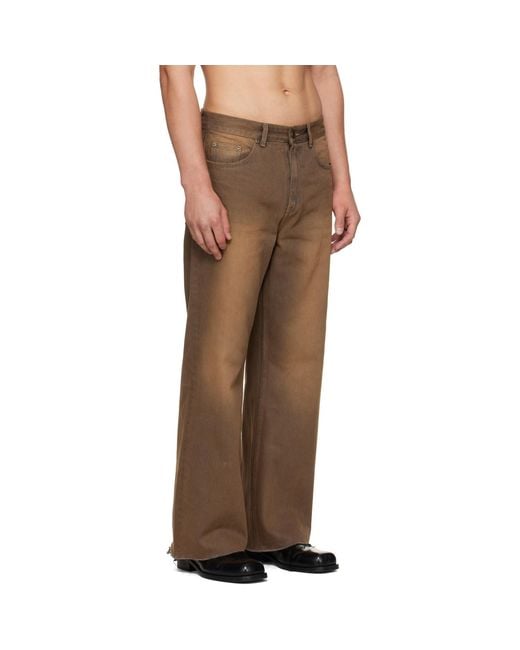 MMIC Brown Rocker Flare Jeans for men
