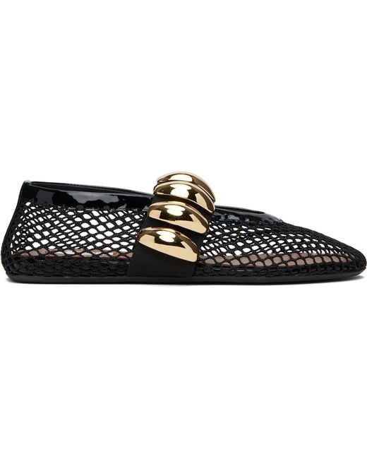 Alaïa Black Mesh Pebble Ballet Flats