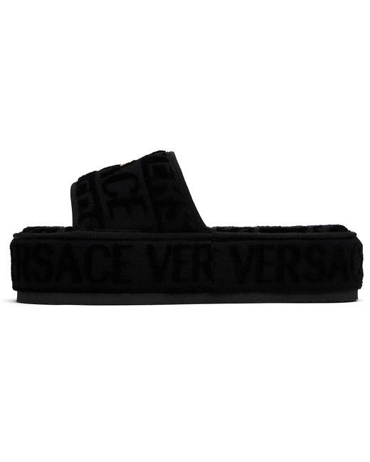 Versace Black Allover' Slippers
