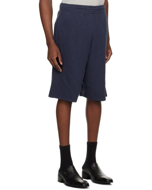 Martine Rose Blue Navy Printed Shorts for men