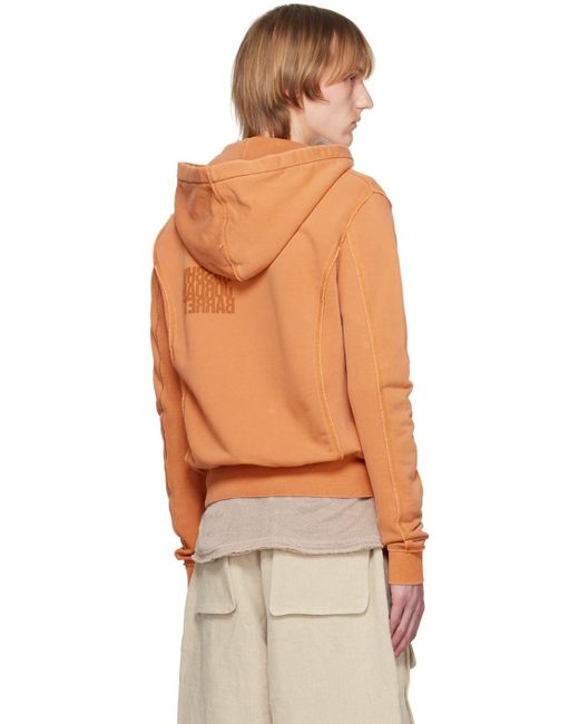 M I S B H V Orange Jordan Barrett Edition Zipped Hoodie for men