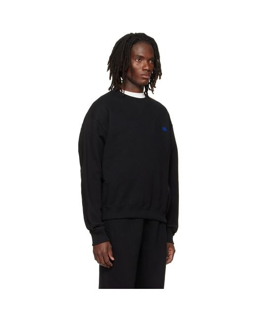 Jil Sander Black Cotton Crew-Neck Sweatshirt for men