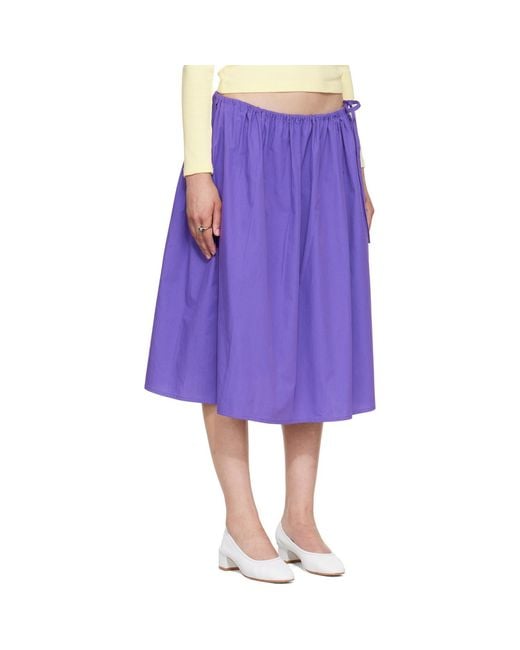 Brooke Callahan Purple Tie Midi Skirt