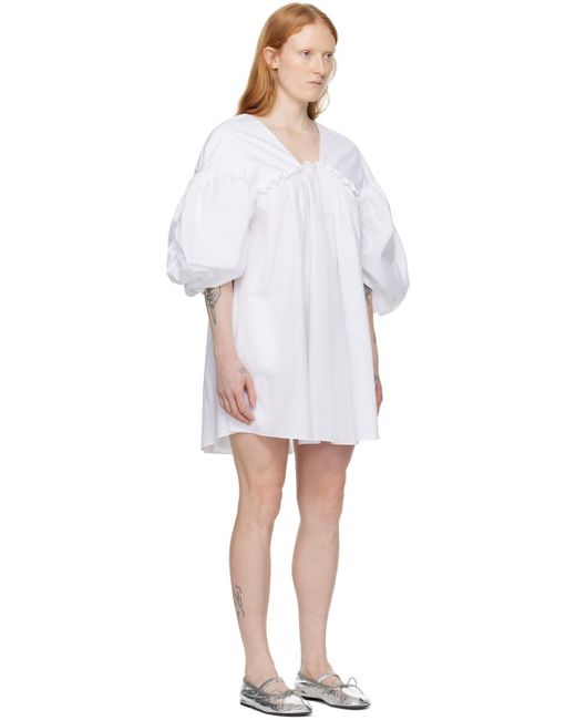 Robe courte annie blanche exclusive à ssense Kika Vargas en coloris White