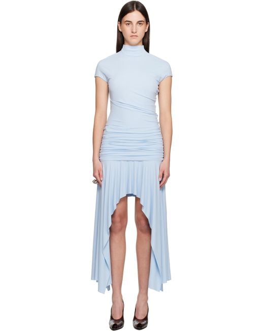 [ACNE STUDIOS]アシンメトリーなノットカットアウトミディドレス ACNE STUDIOS Asymmetric knotted cutout stretch-crepe midi