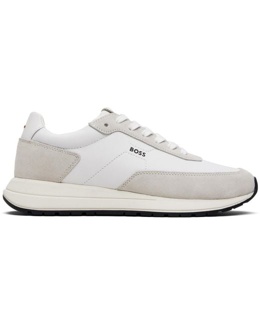 Boss Black Off- Suede Trim Sneakers for men