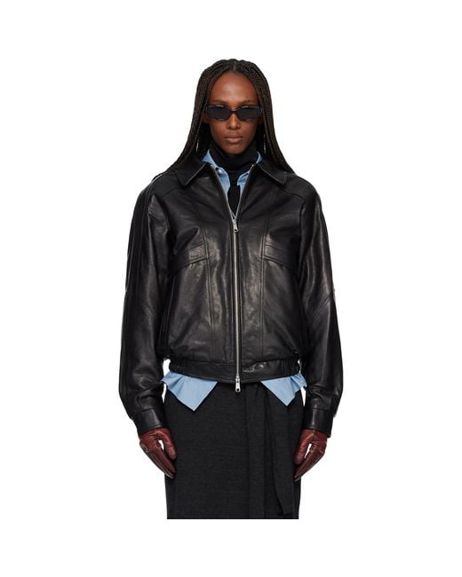 TONYWACK Black Vegetable Tanned Lamb Leather Zip Jacket