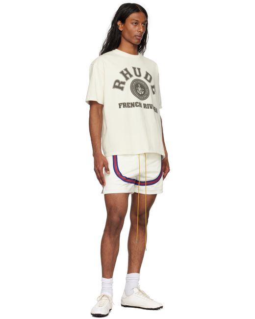 Rhude White Crest Veille Track Shorts for men