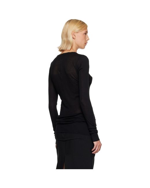Rick Owens Black Tower Rib Ls T-Shirt
