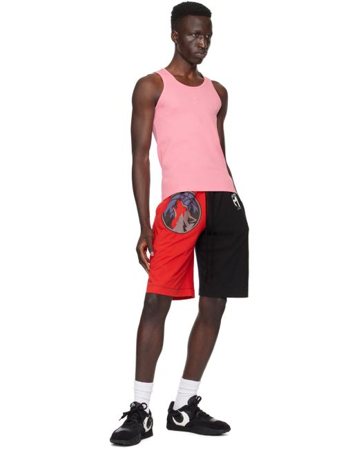MARINE SERRE Red & Black Graphic Shorts for men