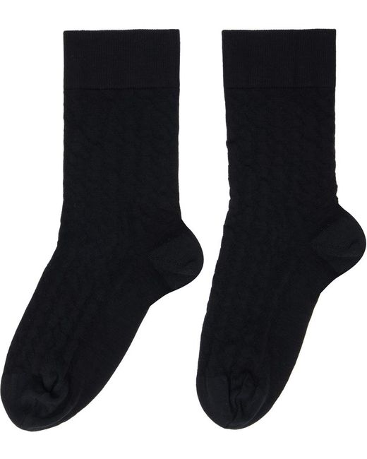 Wolford Black Jacquard Socks