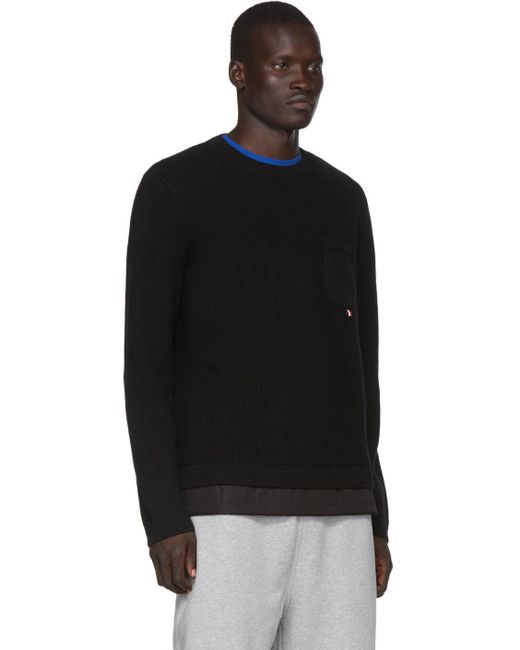 Moncler Black Maglione Tricot Girocollo Sweater for Men | Lyst