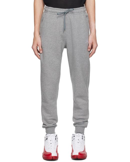 Nike Black Gray Embroidered Sweatpants for men