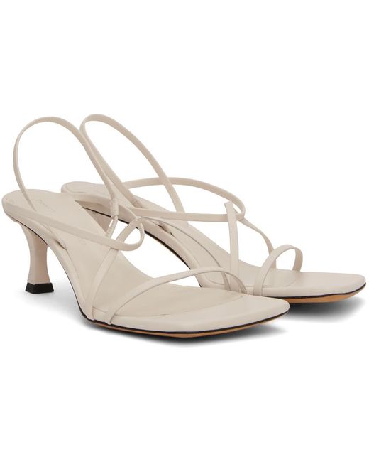 Sandales à talon aiguille blanches à bout carré et à brides entrecroisées Proenza Schouler en coloris Black