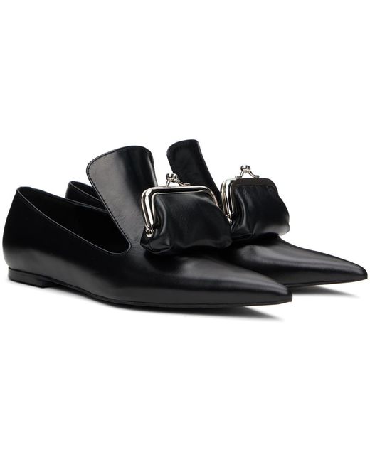 Pushbutton Black Coin Purse Loafers