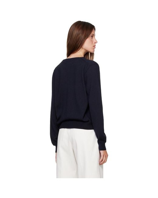 Cordera Blue Merino Wool Button Cardigan
