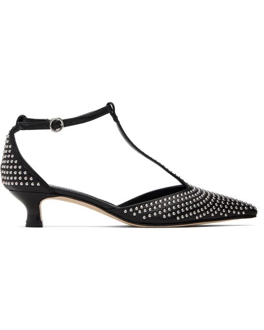 Aeyde Black Liz Mini Stud Leather Heels