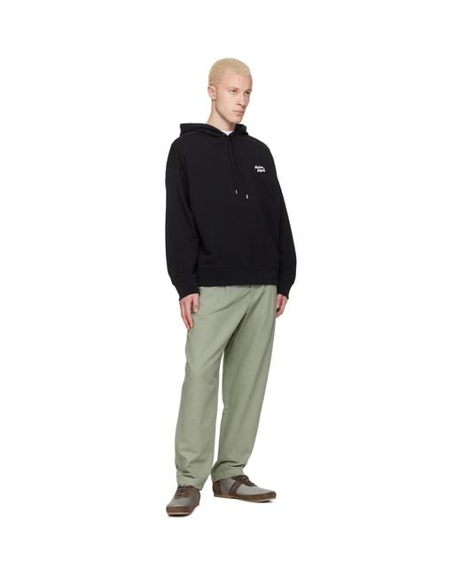 Maison Kitsuné Black Handwriting Oversize Hoodie for men