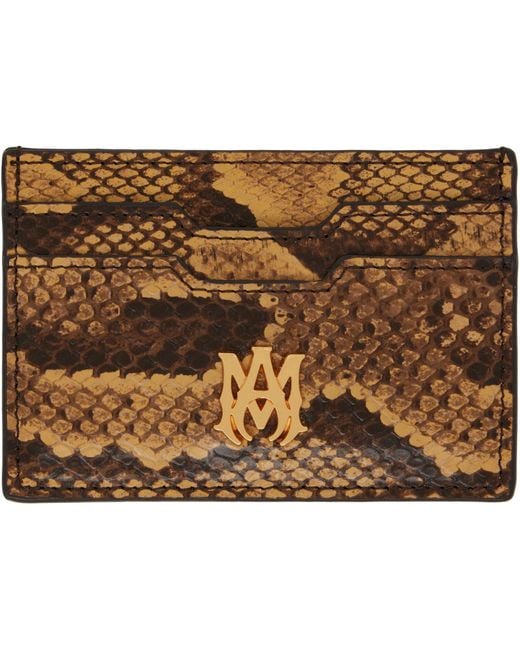 Amiri Metallic Python Card Holder for men