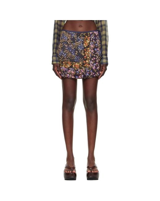 Dries Van Noten Multicolor Printed Wrap Miniskirt