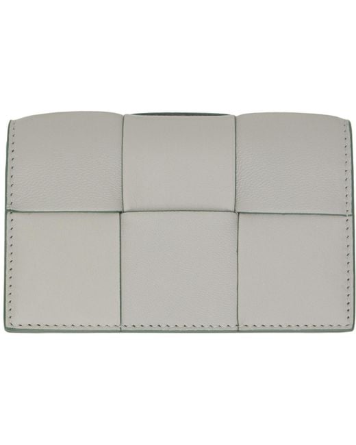 Bottega Veneta Black Gray Cassette Card Holder