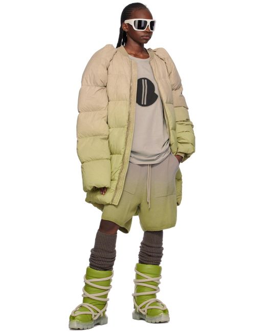 Rick Owens Multicolor Moncler + Taupe & Green Down Coat for men