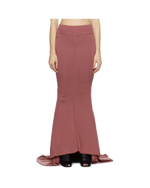 Rick Owens Red Porterville Dauphine Maxi Skirt