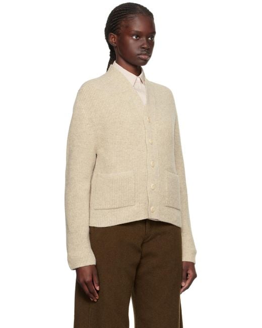 Lemaire Natural Off-white Cropped Cardigan