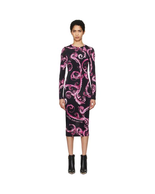 Versace Jeans Couture Red Chain Couture Midi Dress