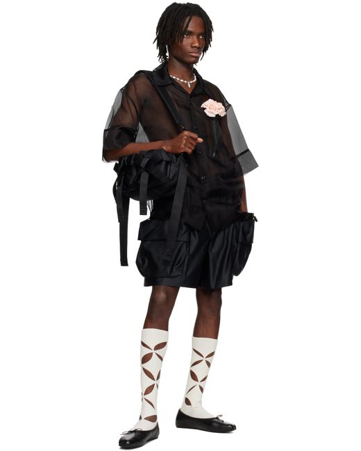 メンズ Simone Rocha ブラック Classic Bow クロスボディバッグ Black