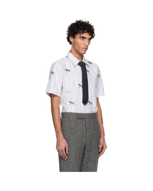 Thom Browne Multicolor Straight Fit Short Sleeve Horse Shirt for men