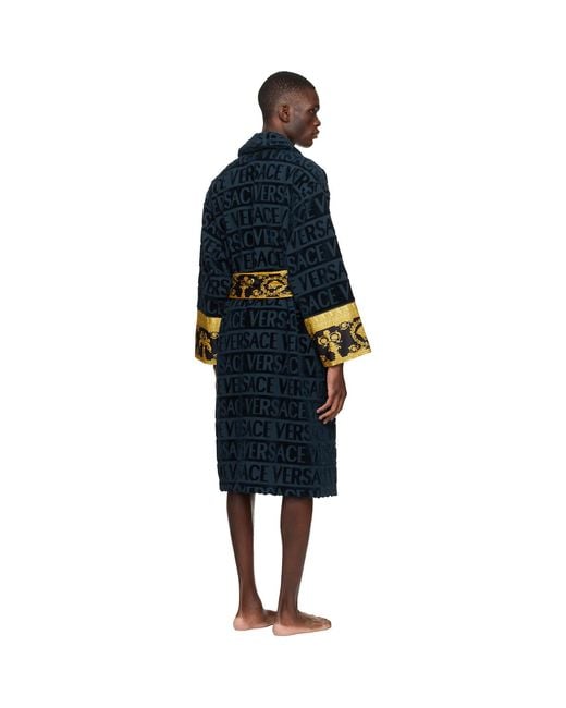 Versace Black 'I Heart Baroque' Bathrobe for men