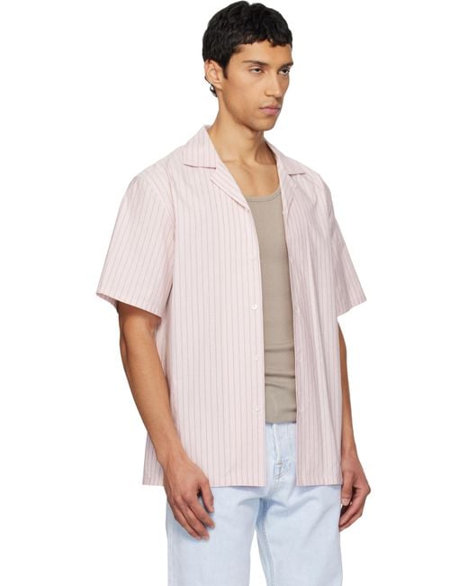 Lanvin White Striped Bowling Shirt for men