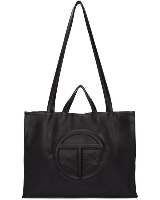 Telfar Black Large Logo Tote Bag