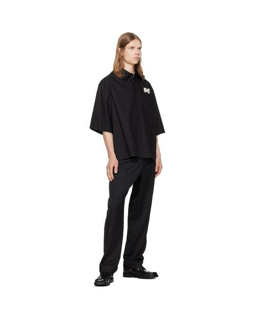 Simone Rocha Black Straight Leg Tux Trousers for men