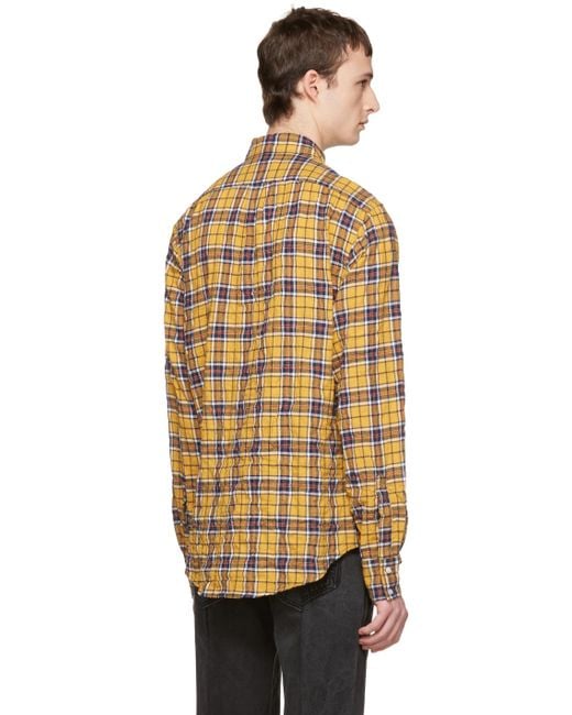 creative yellow plaid shirt outfit men
15
