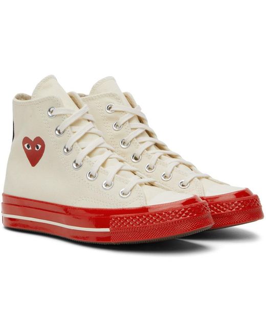 COMME DES GARÇONS PLAY Red Off- Converse Edition Chuck 70 High-Top Sneakers for men