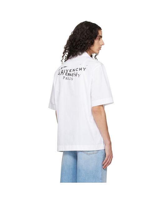 Givenchy White Poplin Stamp Print' Shirt for men