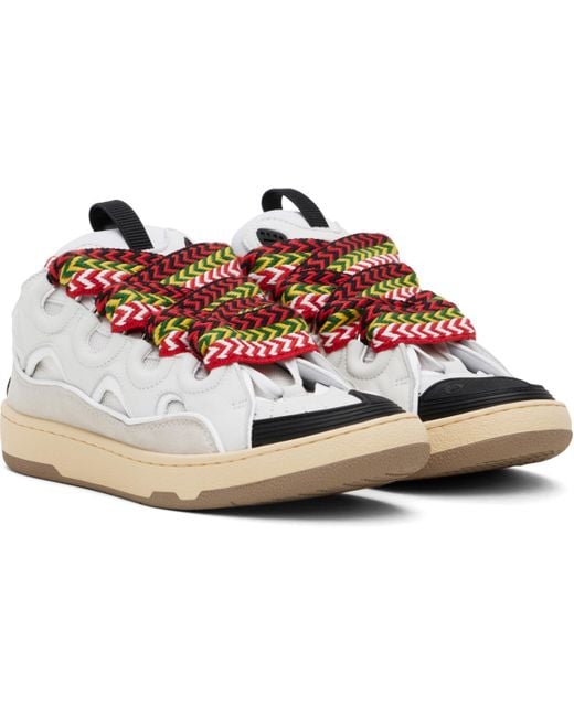 Lanvin Black Leather Curb Sneakers